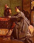 Alfred Stevens Canvas Paintings - L'Inde A Paris; Le Bibelot Exotique